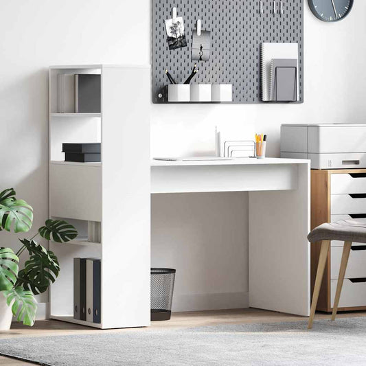Bureau met plank met opslag Wit 113 x 54 x 120 cm Bewerkt hout