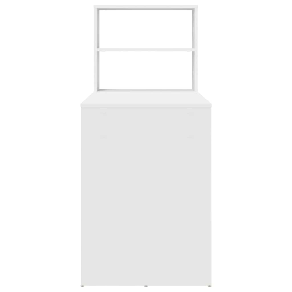 Bureau met plank met opslag Wit 113 x 54 x 120 cm Bewerkt hout