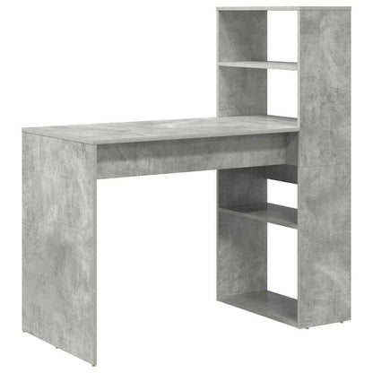 Bureau met plank Beton Grijs 113 x 54 x 120 cm Bewerkt hout