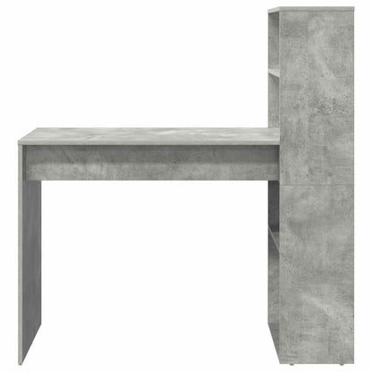 Bureau met plank Beton Grijs 113 x 54 x 120 cm Bewerkt hout