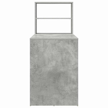 Bureau met plank Beton Grijs 113 x 54 x 120 cm Bewerkt hout