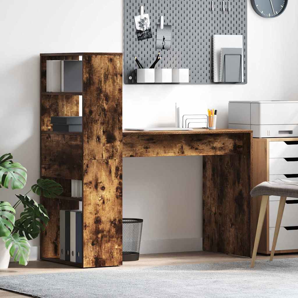 Bureau met plank Gerookt eiken 113 x 54 x 120 cm Bewerkt hout