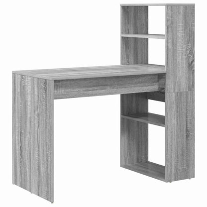 Bureau met plank Grijs Sonoma 113 x 54 x 120 cm Bewerkt hout