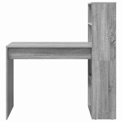 Bureau met plank Grijs Sonoma 113 x 54 x 120 cm Bewerkt hout