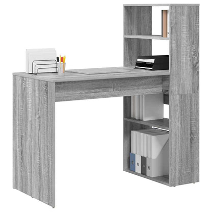 Bureau met plank Grijs Sonoma 113 x 54 x 120 cm Bewerkt hout