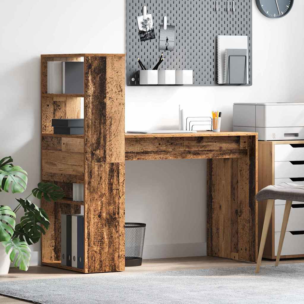 Bureau met plank Oud Hout 113 x 54 x 120 cm Bewerkt hout