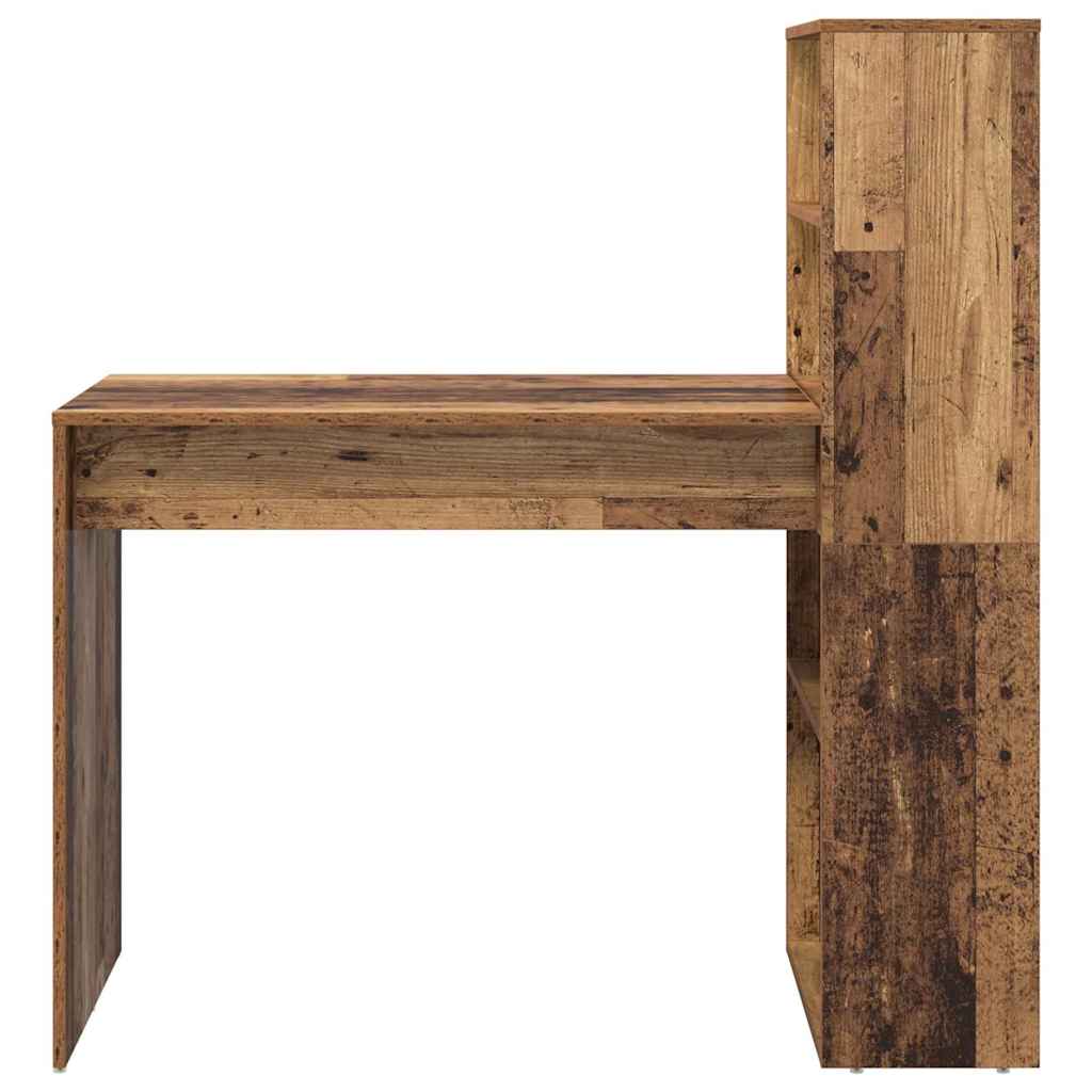 Bureau met plank Oud Hout 113 x 54 x 120 cm Bewerkt hout