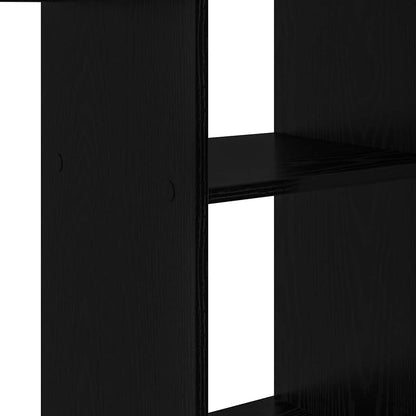 Bureau met plank Zwart Eiken 142 x 102 x 73 cm Bewerkt hout