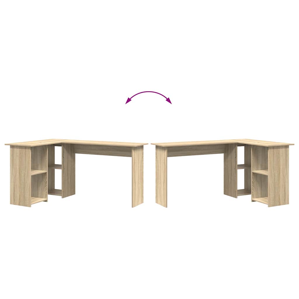 Bureau met plank Sonoma Eiken 142 x 102 x 73 cm Bewerkt hout