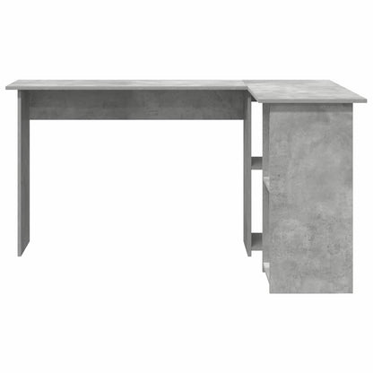 Bureau met plank Beton Grijs 142 x 102 x 73 cm Bewerkt hout