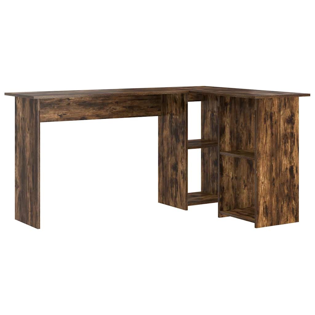 Bureau met plank Gerookt eiken 142 x 102 x 73 cm Bewerkt hout