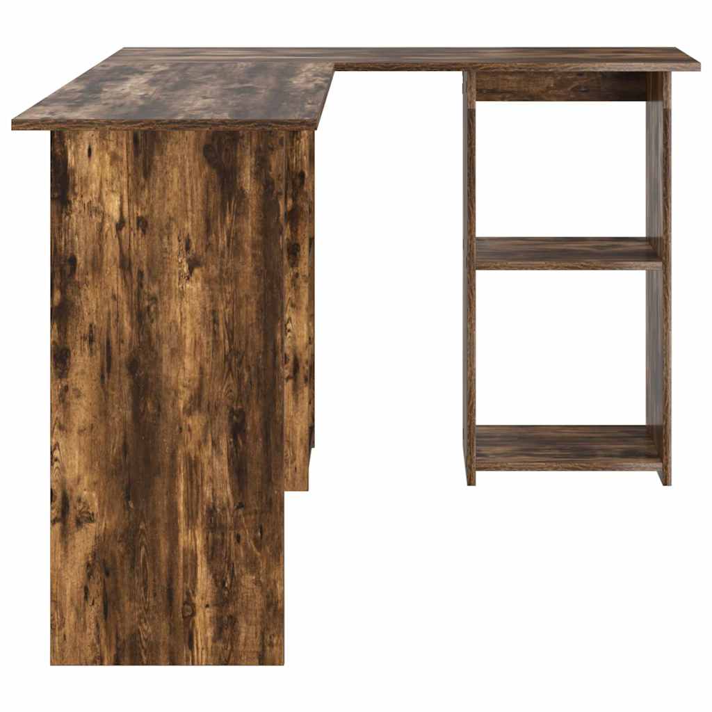 Bureau met plank Gerookt eiken 142 x 102 x 73 cm Bewerkt hout