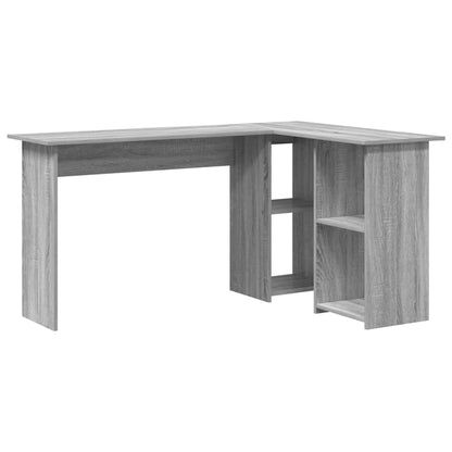 Bureau met plank Grijs Sonoma 142 x 102 x 73 cm Bewerkt hout