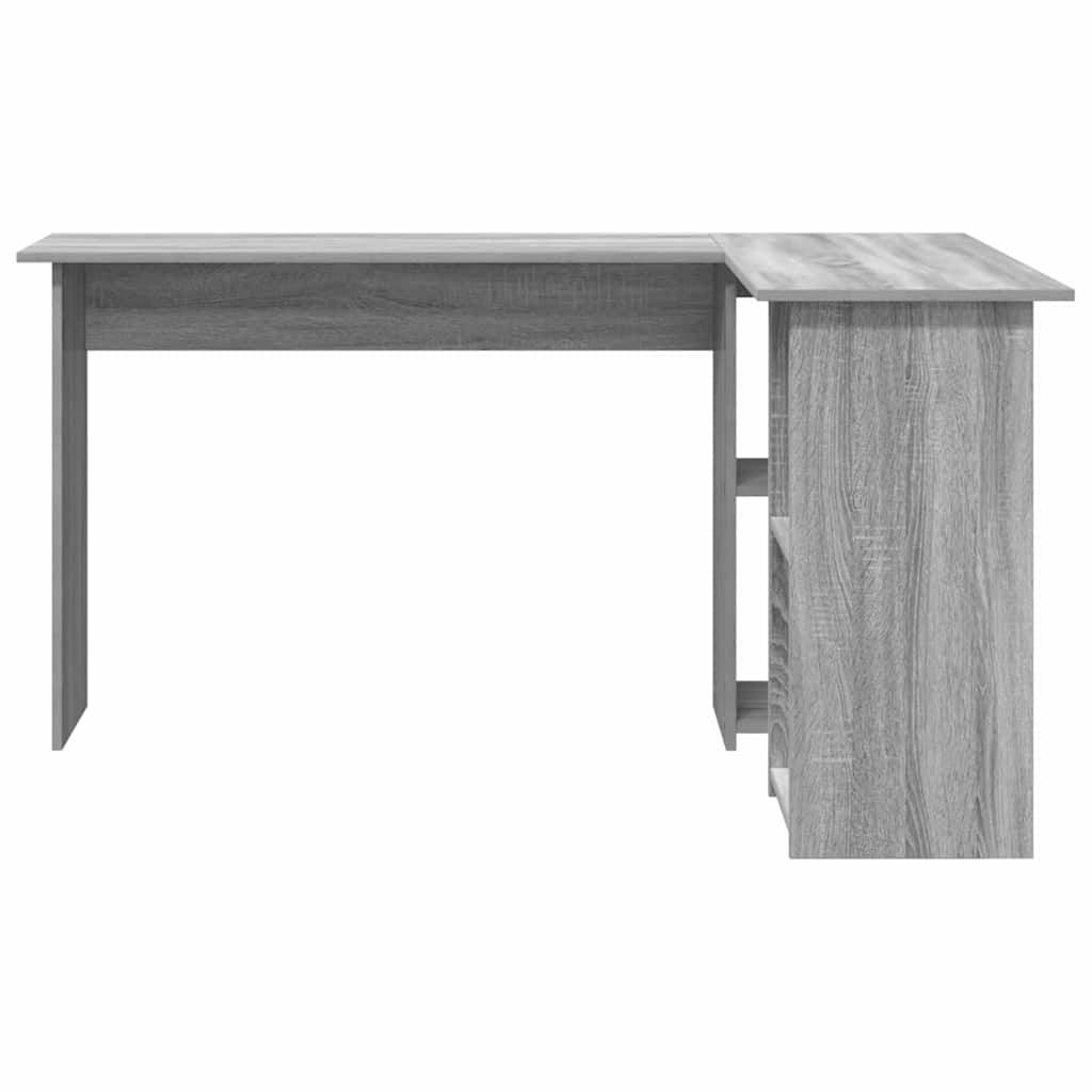 Bureau met plank Grijs Sonoma 142 x 102 x 73 cm Bewerkt hout