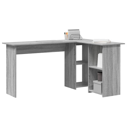 Bureau met plank Grijs Sonoma 142 x 102 x 73 cm Bewerkt hout