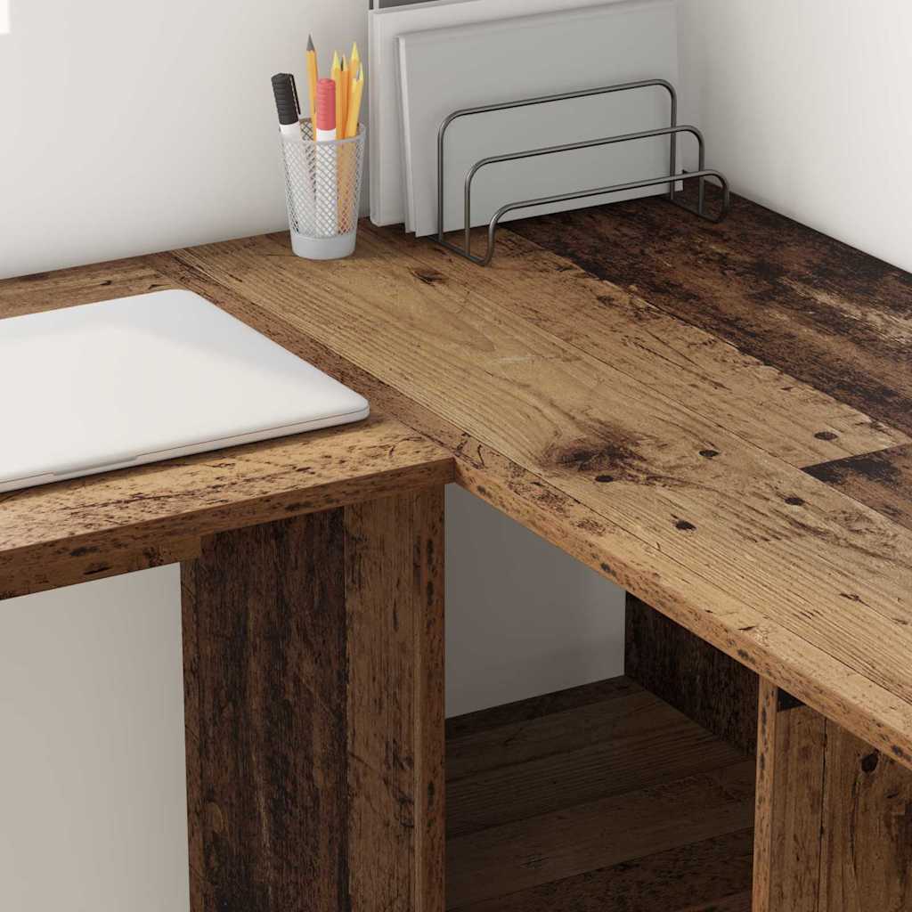 Bureau met plank Oud Hout 142 x 102 x 73 cm Bewerkt hout
