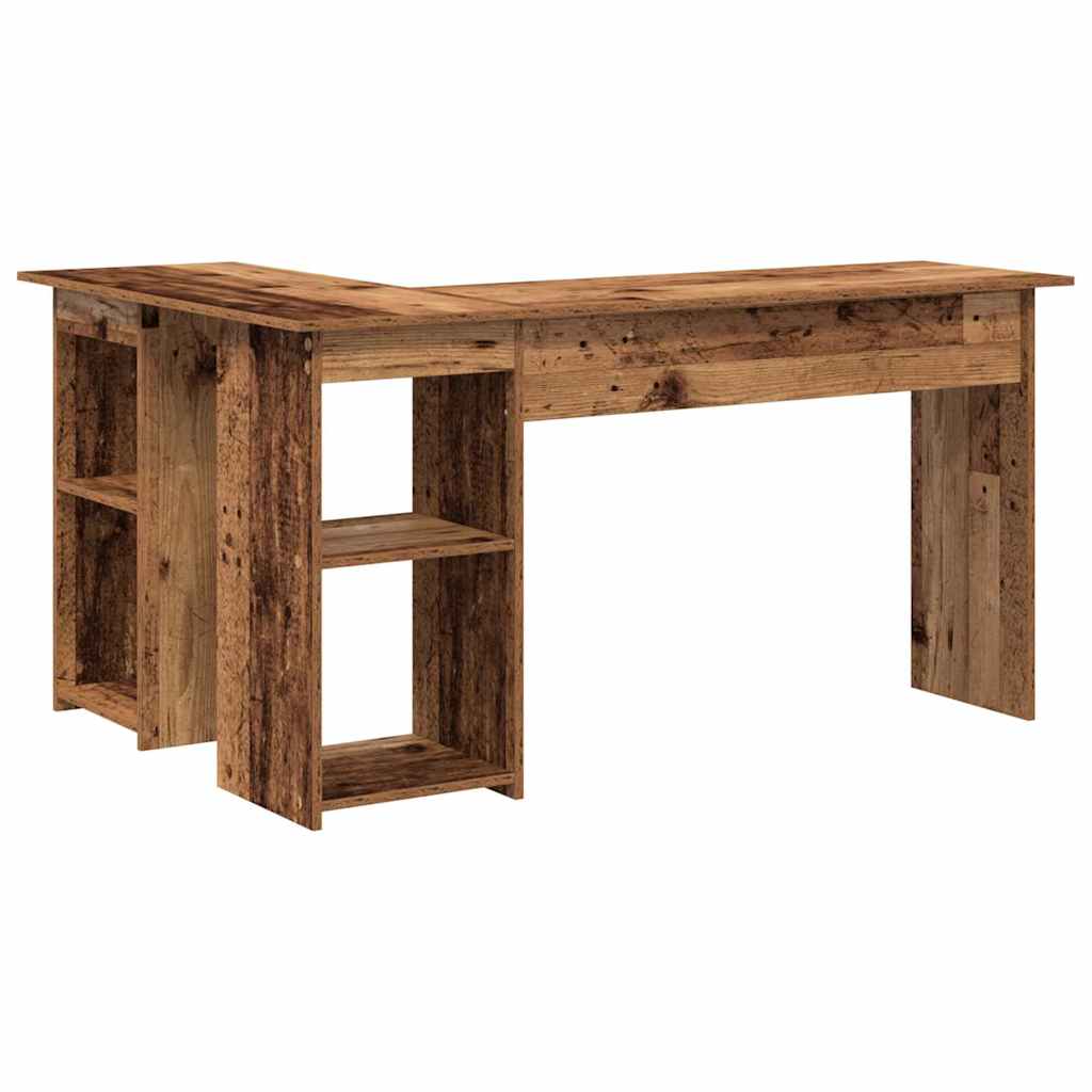 Bureau met plank Oud Hout 142 x 102 x 73 cm Bewerkt hout