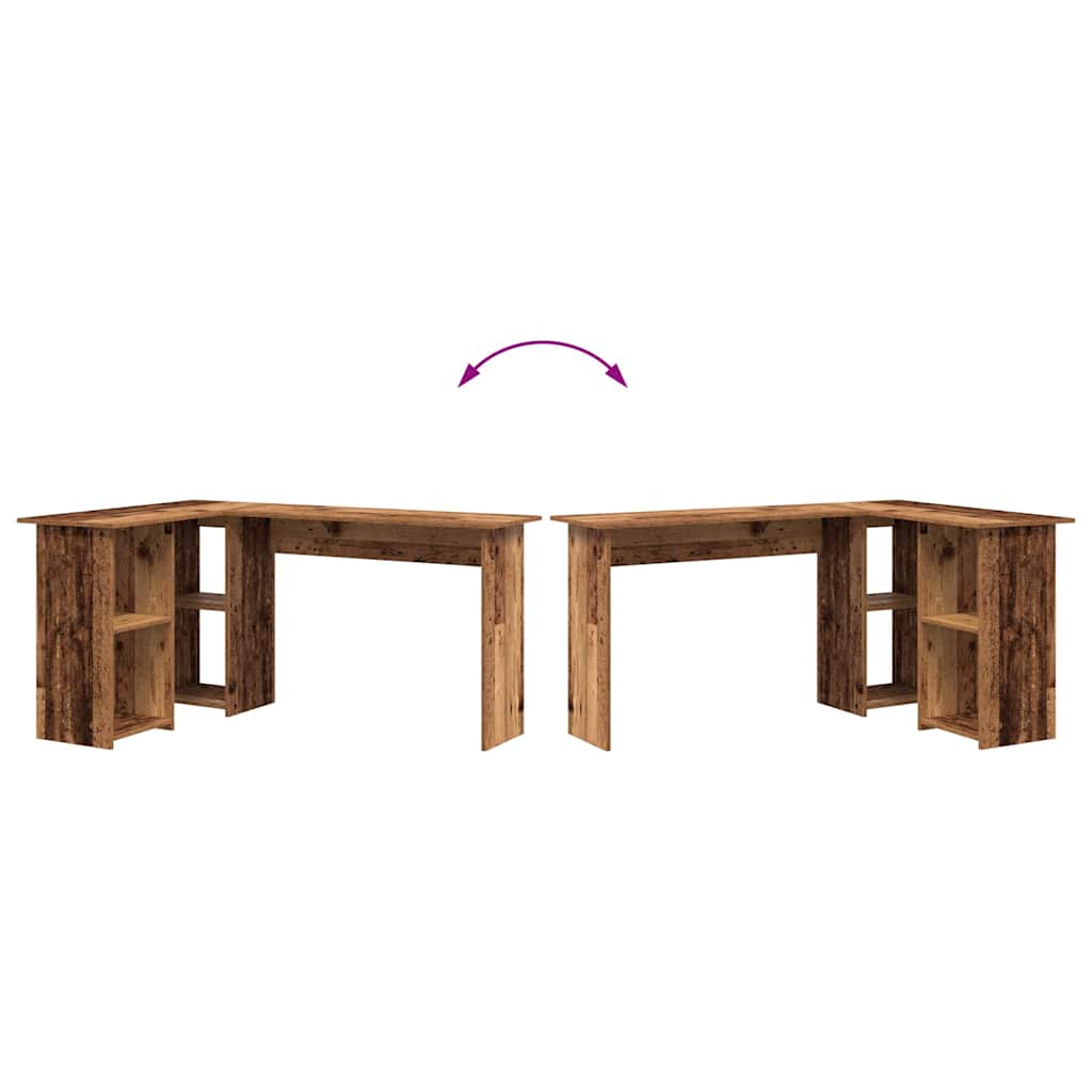 Bureau met plank Oud Hout 142 x 102 x 73 cm Bewerkt hout