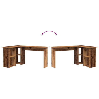 Bureau met plank Oud Hout 142 x 102 x 73 cm Bewerkt hout