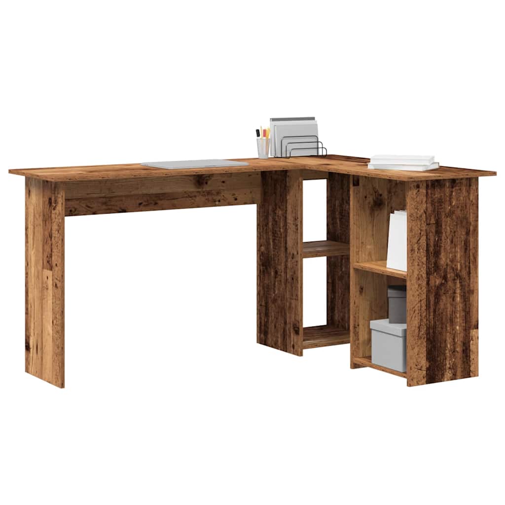 Bureau met plank Oud Hout 142 x 102 x 73 cm Bewerkt hout