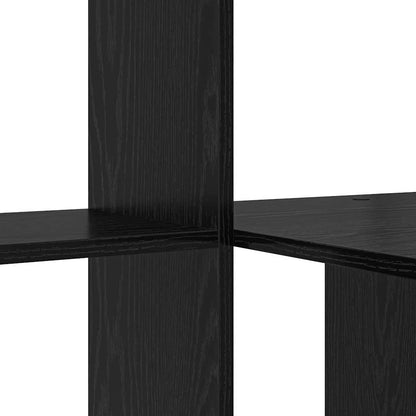 Bureau met plank Zwart Eiken 131,5 x 50 x 106,5 cm Bewerkt hout