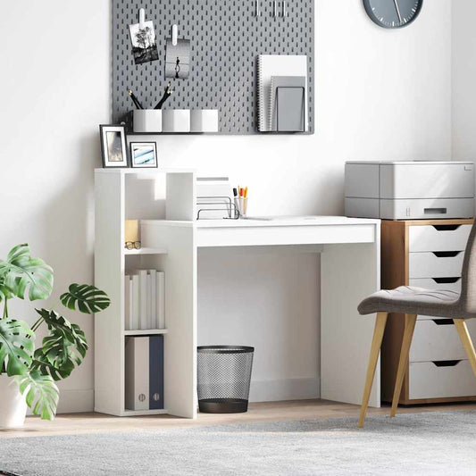 Bureau met plank met opslag Wit 100 x 40 x 90 cm Bewerkt hout