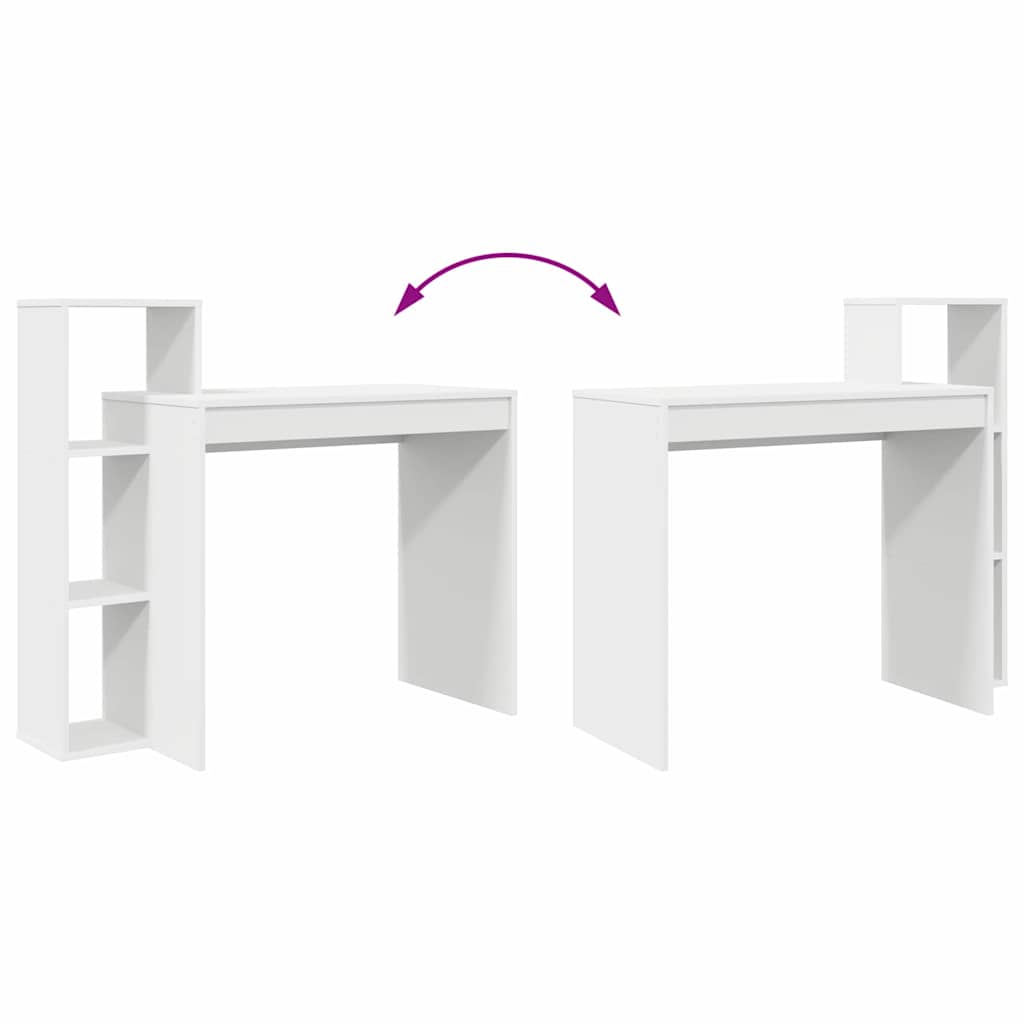 Bureau met plank met opslag Wit 100 x 40 x 90 cm Bewerkt hout