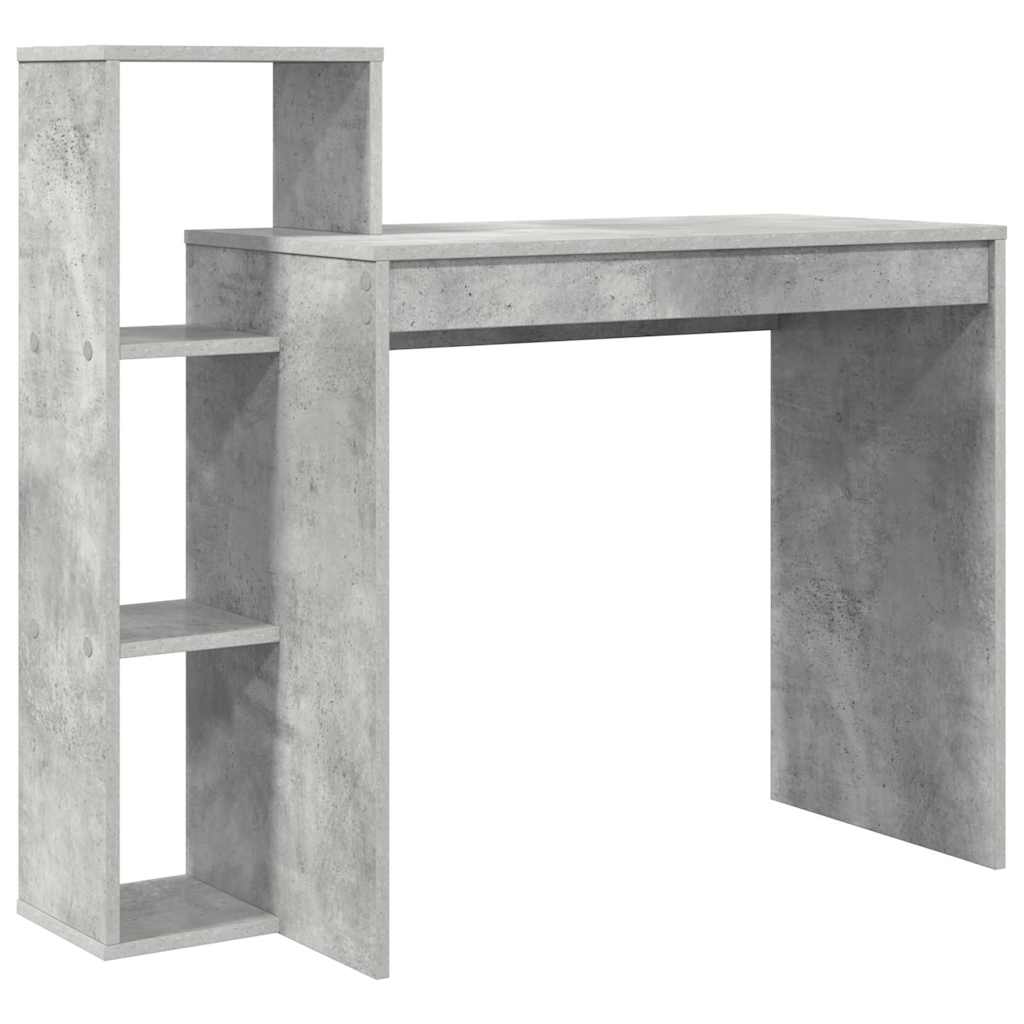 Bureau met plank Beton Grijs 100 x 40 x 90 cm Bewerkt hout