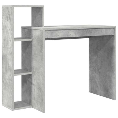 Bureau met plank Beton Grijs 100 x 40 x 90 cm Bewerkt hout