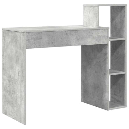 Bureau met plank Beton Grijs 100 x 40 x 90 cm Bewerkt hout
