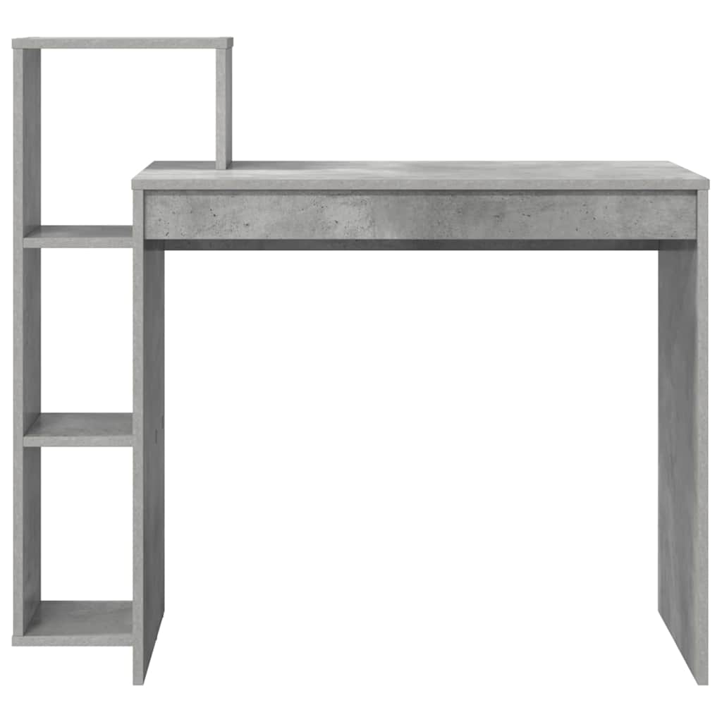 Bureau met plank Beton Grijs 100 x 40 x 90 cm Bewerkt hout