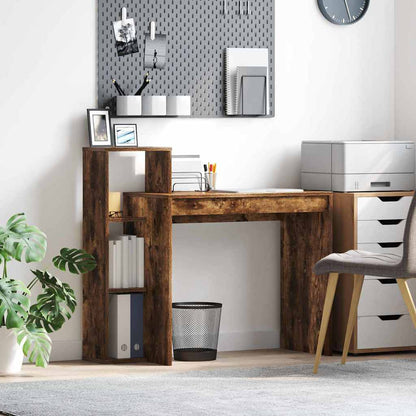 Bureau met plank Gerookt eiken 100 x 40 x 90 cm Bewerkt hout