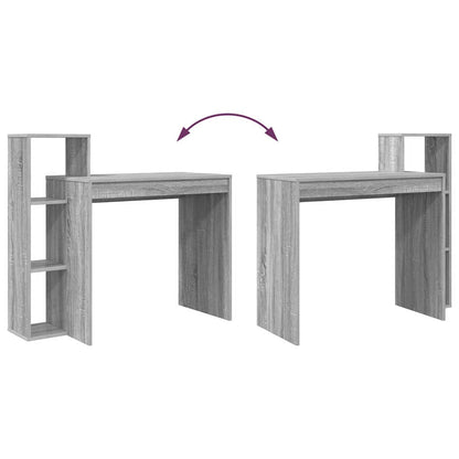 Bureau met plank Grijs Sonoma 100 x 40 x 90 cm Bewerkt hout