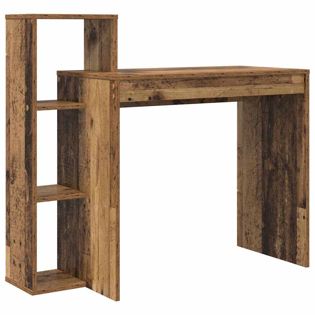 Bureau met plank Oud Hout 100 x 40 x 90 cm Bewerkt hout