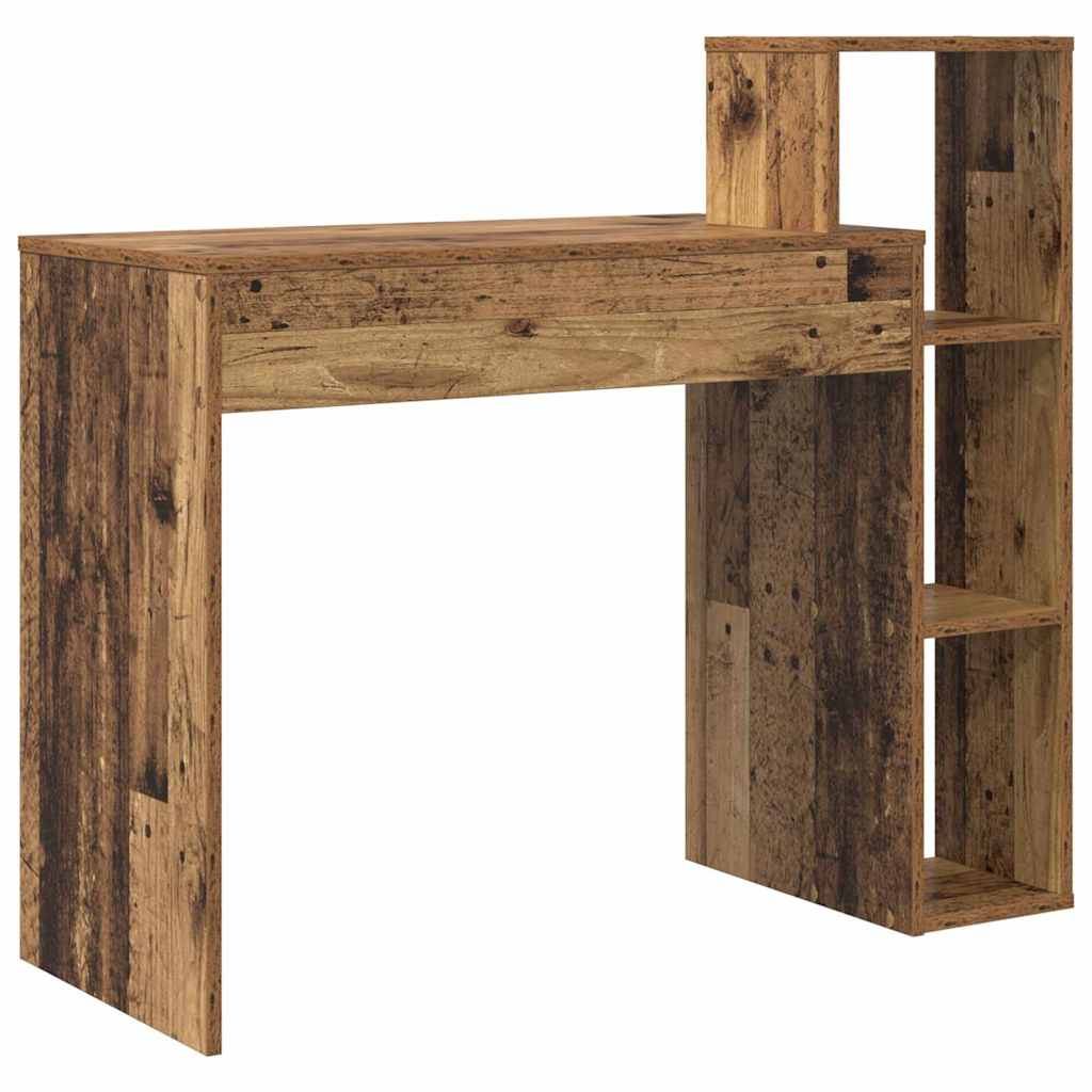 Bureau met plank Oud Hout 100 x 40 x 90 cm Bewerkt hout