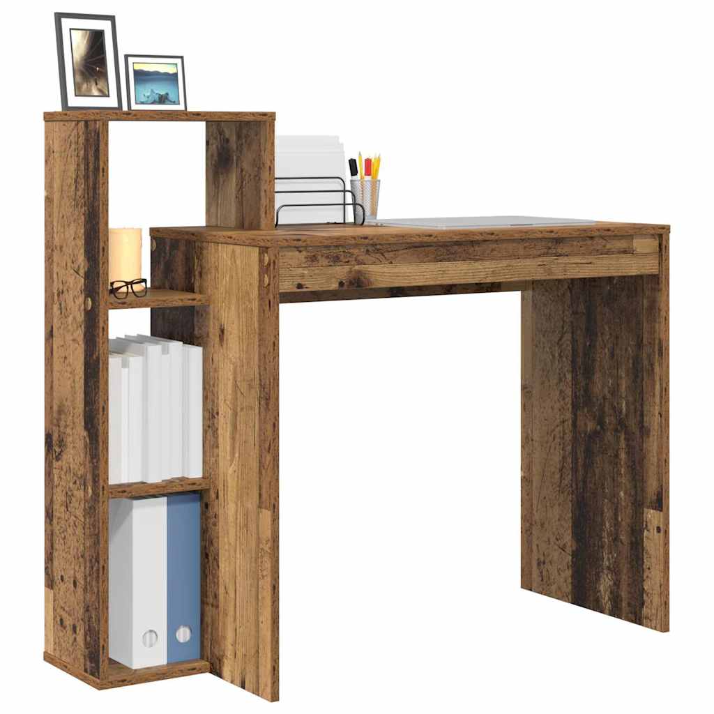 Bureau met plank Oud Hout 100 x 40 x 90 cm Bewerkt hout