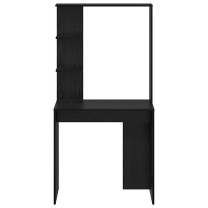 Bureau met plank Zwart Eiken 78,5 x 37 x 154,5 cm Bewerkt hout