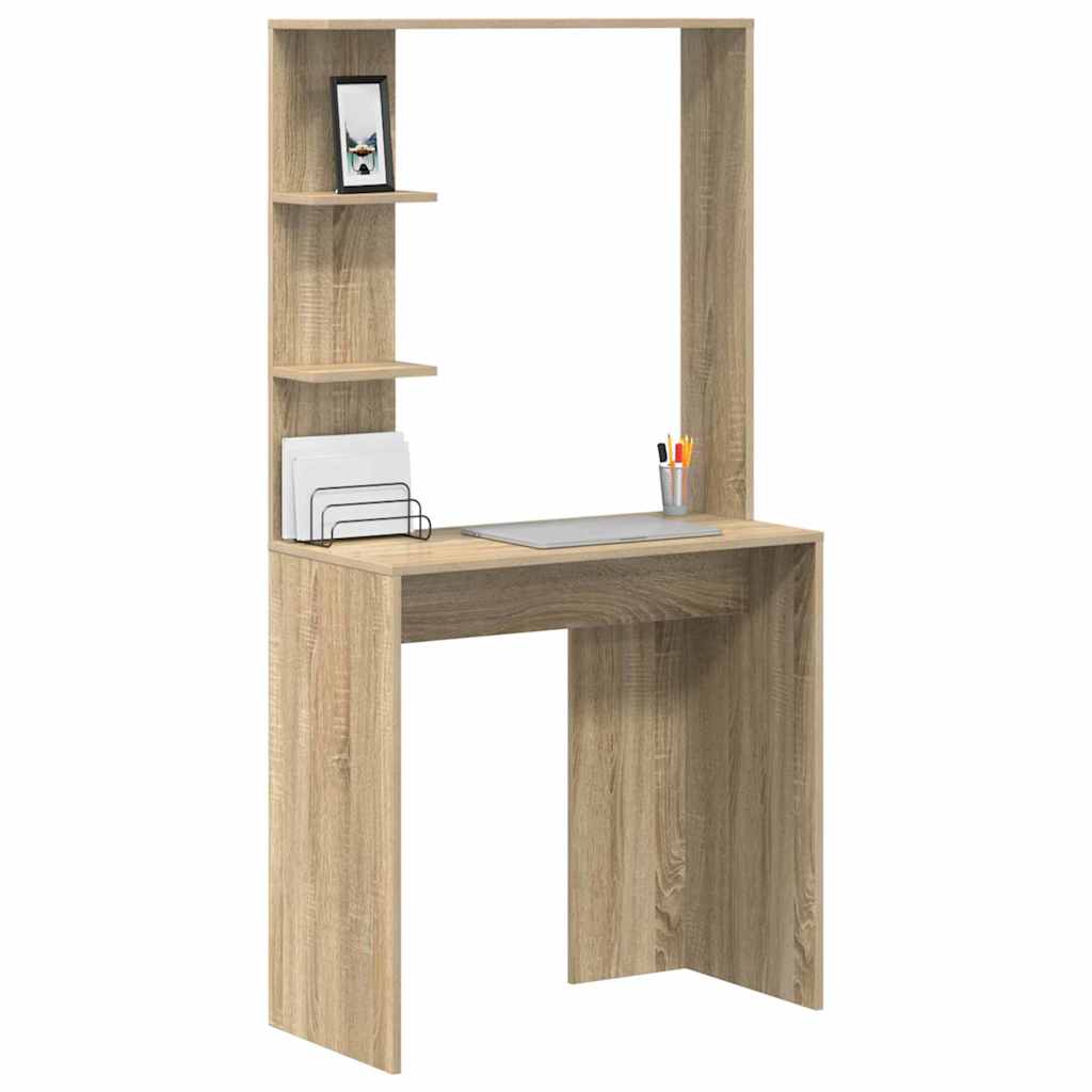 Bureau met plank Sonoma Eiken 78,5 x 37 x 154,5 cm Bewerkt hout