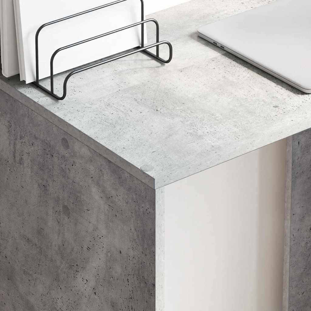 Bureau met plank Beton Grijs 78,5 x 37 x 154,5 cm Bewerkt hout