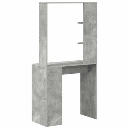 Bureau met plank Beton Grijs 78,5 x 37 x 154,5 cm Bewerkt hout