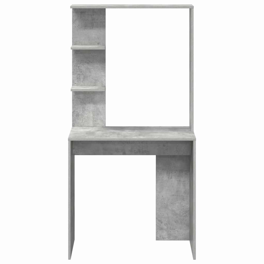 Bureau met plank Beton Grijs 78,5 x 37 x 154,5 cm Bewerkt hout