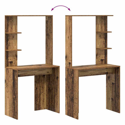 Bureau met plank Oud Hout 78,5 x 37 x 154,5 cm Bewerkt hout