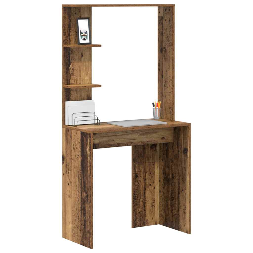 Bureau met plank Oud Hout 78,5 x 37 x 154,5 cm Bewerkt hout