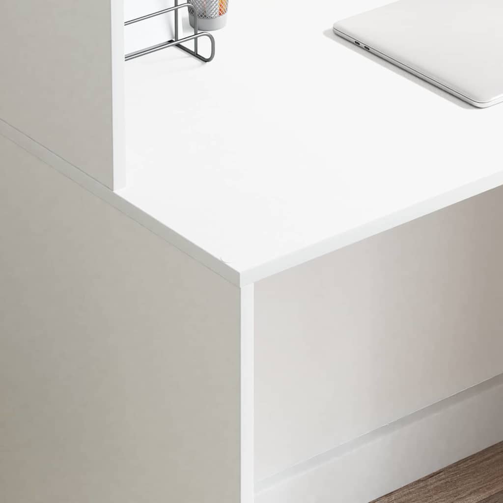 Bureau met plank met opslag Wit 102 x 50 x 124 cm Bewerkt hout