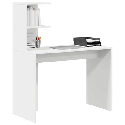 Bureau met plank met opslag Wit 102 x 50 x 124 cm Bewerkt hout