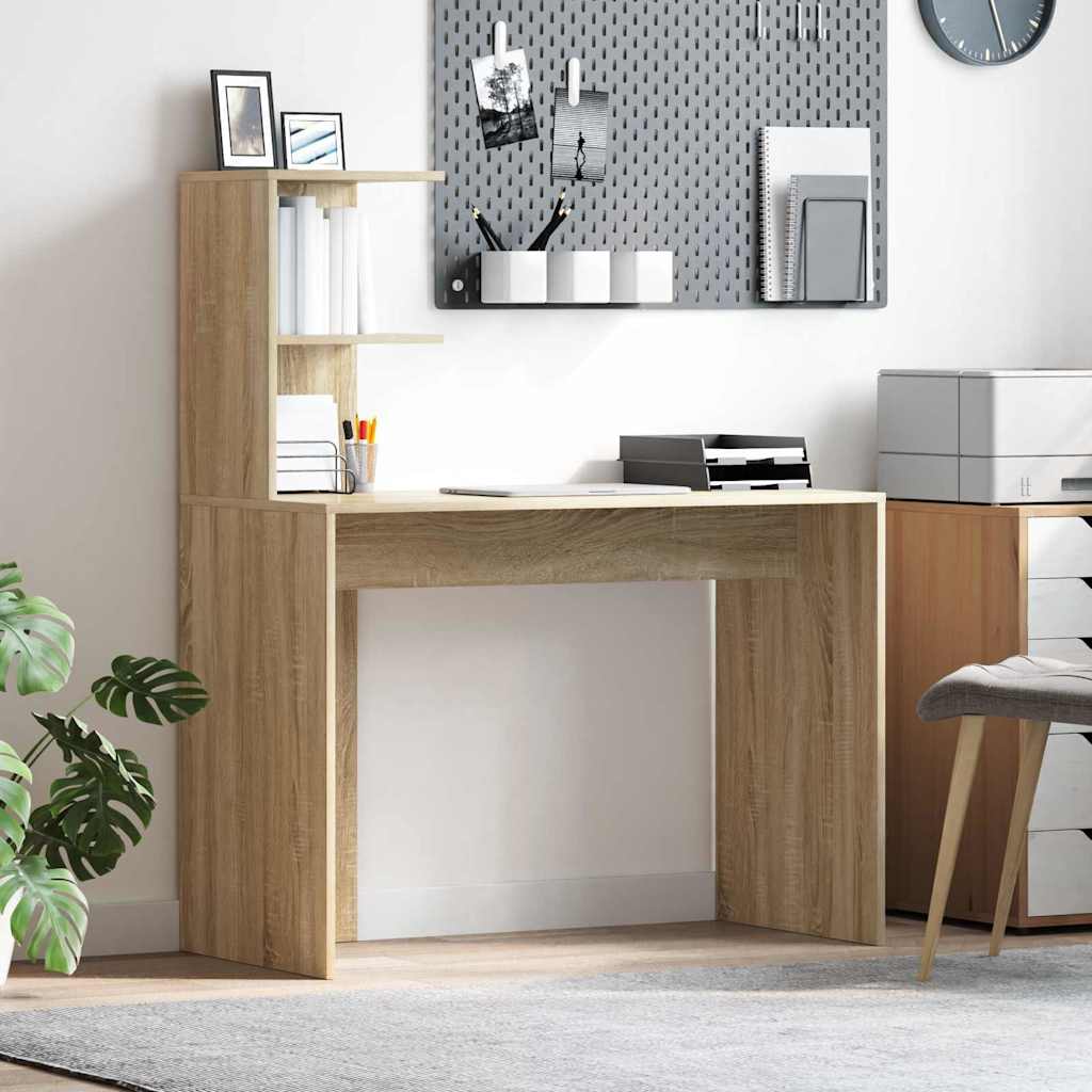 Bureau met plank Sonoma eiken 102 x 50 x 124 cm Bewerkt hout