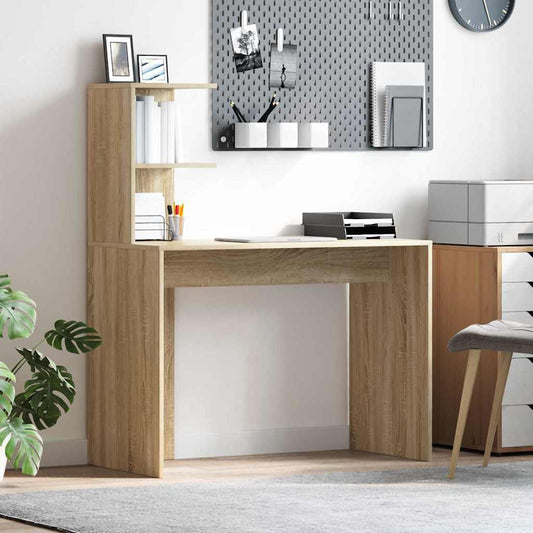 Bureau met plank Sonoma eiken 102 x 50 x 124 cm Bewerkt hout