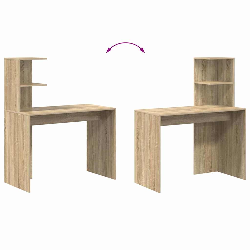 Bureau met plank Sonoma eiken 102 x 50 x 124 cm Bewerkt hout