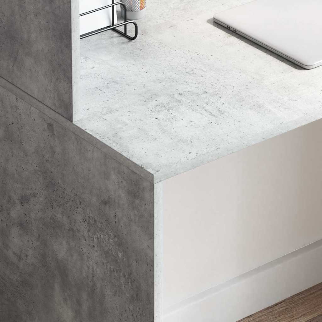 Bureau met plank Beton Grijs 102 x 50 x 124 cm Bewerkt hout