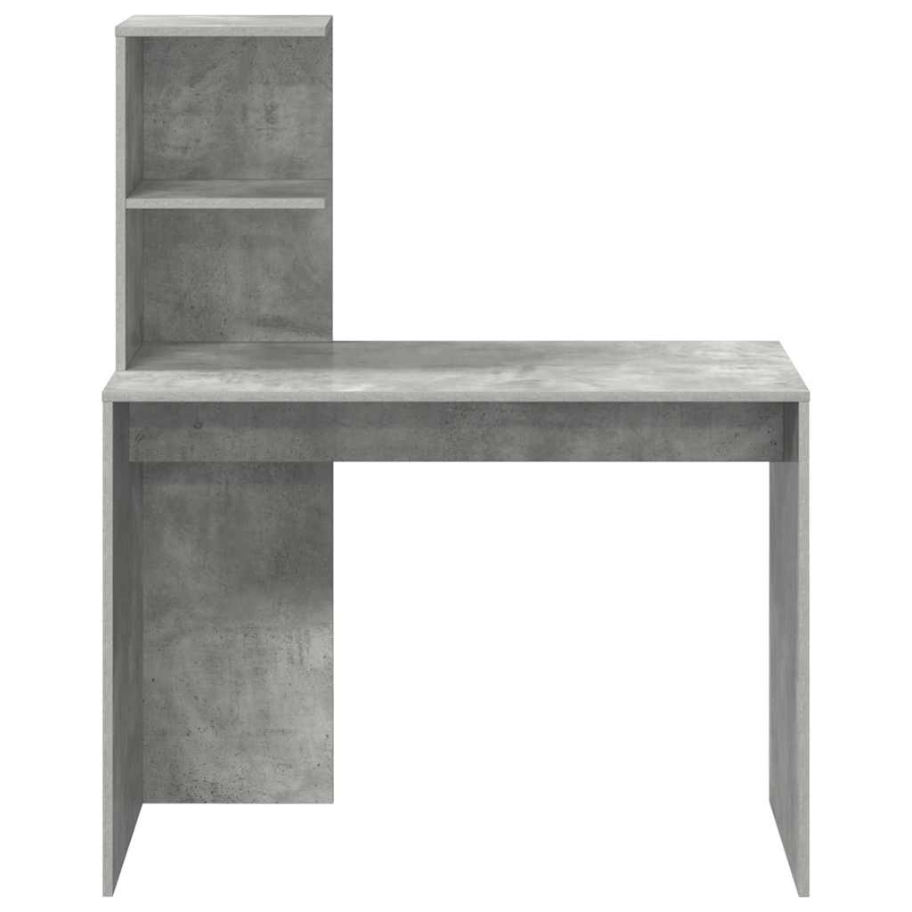 Bureau met plank Beton Grijs 102 x 50 x 124 cm Bewerkt hout